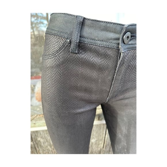 DL1961 Emma Power Legging Lamb Leather Skinny Jeans Coated Denim Edgy Sz 29 - Picture 3 of 16